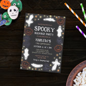 Glowing Ghosts Pumpkins Bats Spooky Slumber Party 招待状