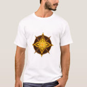 Glowing Golden Compass Rose on Dark Circle Tシャツ (正面)