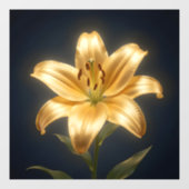 Glowing golden lily flower ウィンドウサイン (シート)