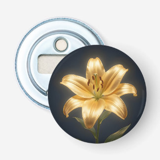 Glowing golden lily flower 栓抜き