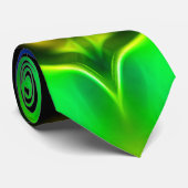 Glowing Green and Blue Fractal Design Neck Tie ネクタイ (ロール)