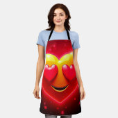 Glowing Heart Eyes Emotion エプロン (着用した状態)