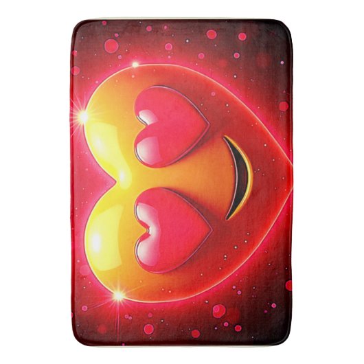 Glowing Heart Eyes Emotion バスマット (正面縦)