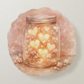 Glowing Heart Jar Round Pillow ラウンドクッション (裏面)