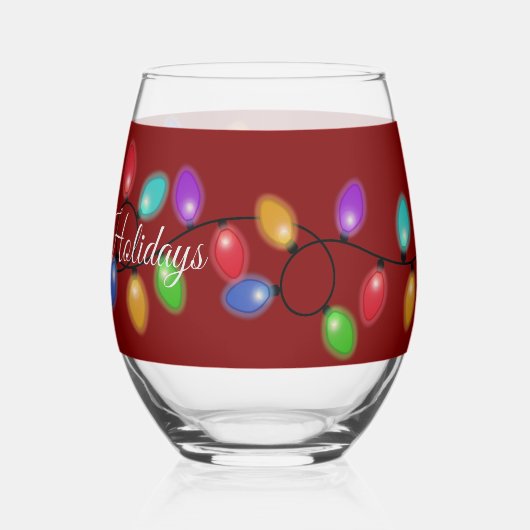 Glowing Holiday Lights ステムなしワイングラス (左)