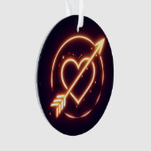 glowing image of a heart with cupid's arrow オーナメント (正面)
