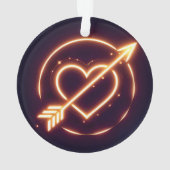 glowing image of a heart with cupid's arrow オーナメント (裏面)