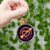 glowing image of a heart with cupid's arrow キーホルダー (手)