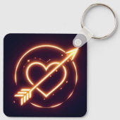 glowing image of a heart with cupid's arrow キーホルダー (裏面)