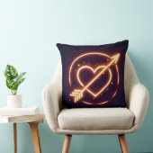 glowing image of a heart with cupid's arrow クッション (椅子)