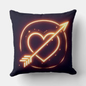 glowing image of a heart with cupid's arrow クッション (裏面)