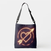 glowing image of a heart with cupid's arrow クロスボディバッグ (裏面)