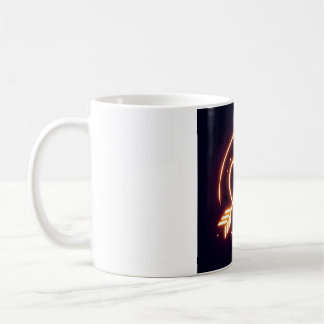 glowing image of a heart with cupid's arrow コーヒーマグカップ