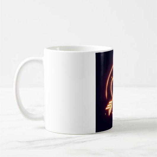 glowing image of a heart with cupid's arrow コーヒーマグカップ (左)