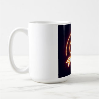 glowing image of a heart with cupid's arrow コーヒーマグカップ