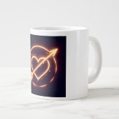 glowing image of a heart with cupid's arrow ジャンボコーヒーマグカップ (正面右)