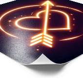 glowing image of a heart with cupid's arrow フォトプリント            (角)