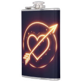glowing image of a heart with cupid's arrow フラスク (左)