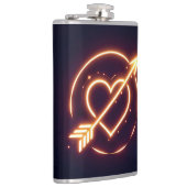 glowing image of a heart with cupid's arrow フラスク (右)