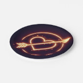 glowing image of a heart with cupid's arrow ペーパープレート (アングル)
