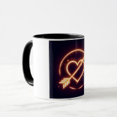 glowing image of a heart with cupid's arrow マグカップ (正面左)