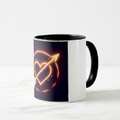 glowing image of a heart with cupid's arrow マグカップ (正面右)