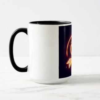 glowing image of a heart with cupid's arrow マグカップ