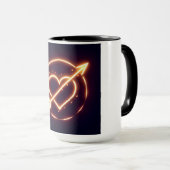 glowing image of a heart with cupid's arrow マグカップ (正面右)
