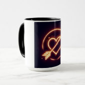 glowing image of a heart with cupid's arrow マグカップ (正面左)
