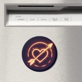 glowing image of a heart with cupid's arrow マグネット (インサイチュ (食洗機))