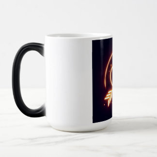 glowing image of a heart with cupid's arrow モーフィングマグカップ