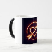 glowing image of a heart with cupid's arrow モーフィングマグカップ (正面左)