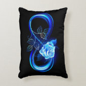 Glowing infinity with blue rose アクセントクッション (正面(垂直))