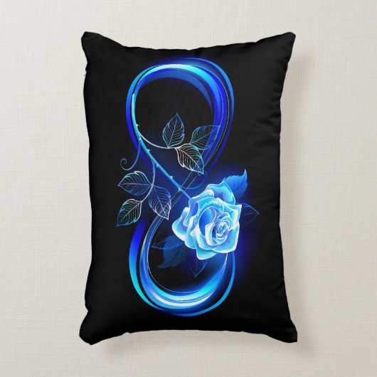 Glowing infinity with blue rose アクセントクッション (正面(垂直))