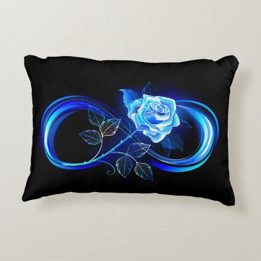 Glowing infinity with blue rose アクセントクッション (裏面)
