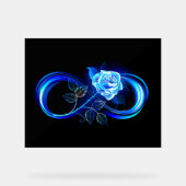 Glowing infinity with blue rose アクリルサイン (正面)