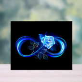 Glowing infinity with blue rose アクリルサイン (ニュートラル)