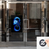 Glowing infinity with blue rose ウィンドウサイン (オフィスドア)