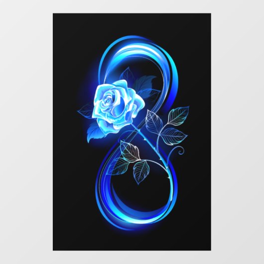 Glowing infinity with blue rose ウィンドウサイン (シート)