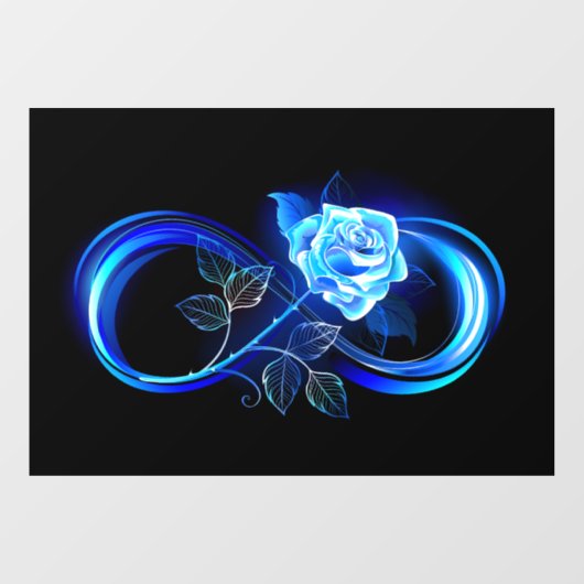 Glowing infinity with blue rose ウィンドウサイン (シート)