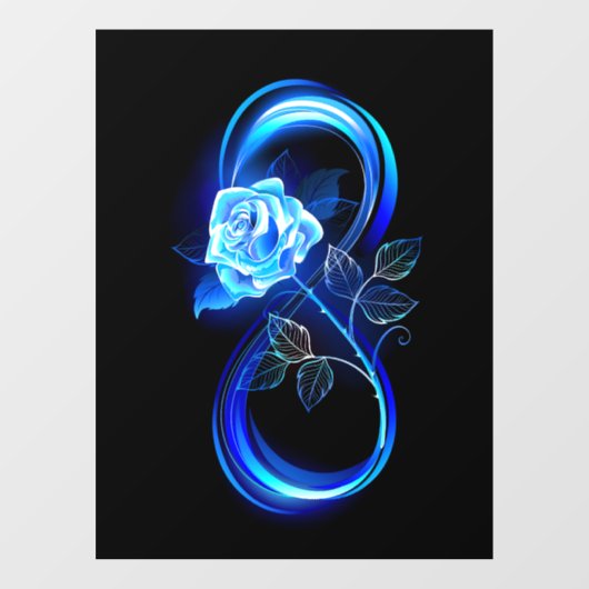 Glowing infinity with blue rose ウィンドウサイン (シート)