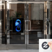 Glowing infinity with blue rose ウィンドウサイン (オフィスドア)