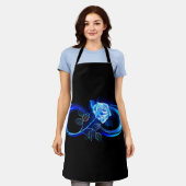 Glowing infinity with blue rose エプロン (着用した状態)