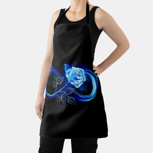 Glowing infinity with blue rose エプロン (インサイチュ)