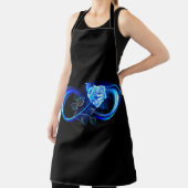 Glowing infinity with blue rose エプロン (インサイチュ)