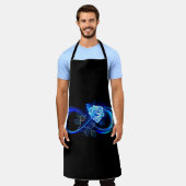 Glowing infinity with blue rose エプロン (着用した状態)