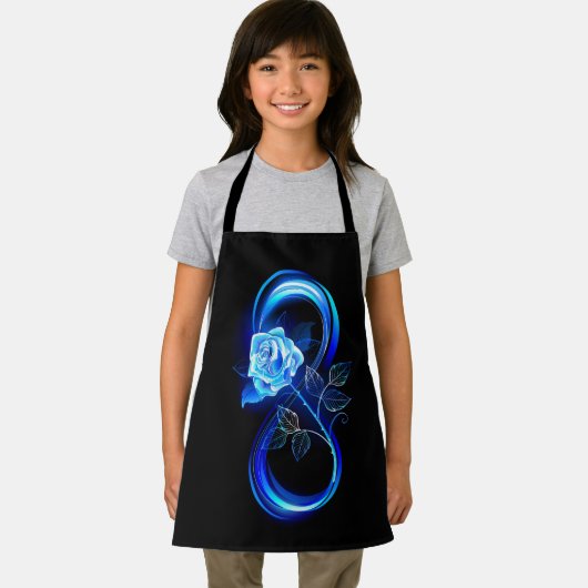 Glowing infinity with blue rose エプロン (インサイチュ)