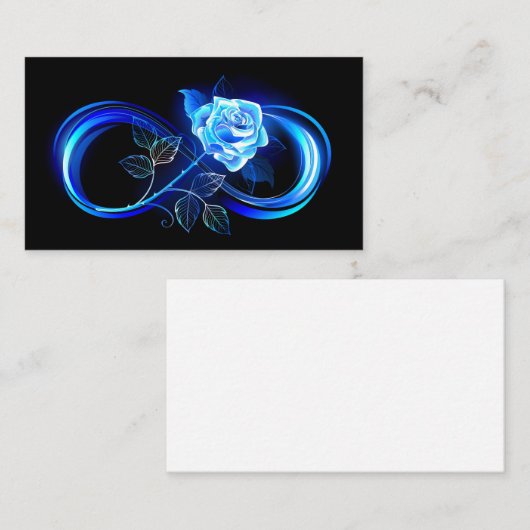 Glowing infinity with blue rose エンクロージャーカード (正面/裏面)