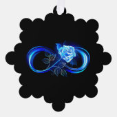 Glowing infinity with blue rose オーナメントカード (正面)