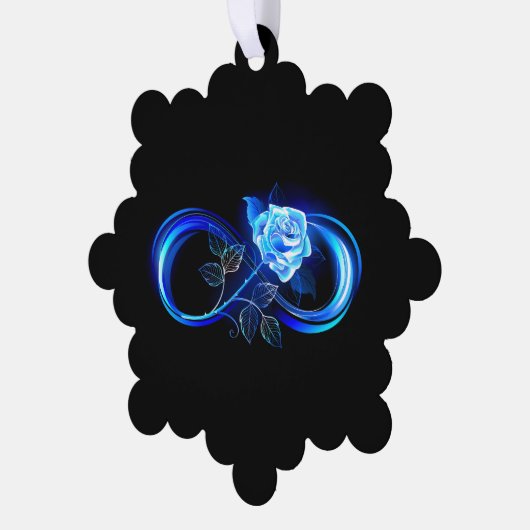 Glowing infinity with blue rose オーナメントカード (左)